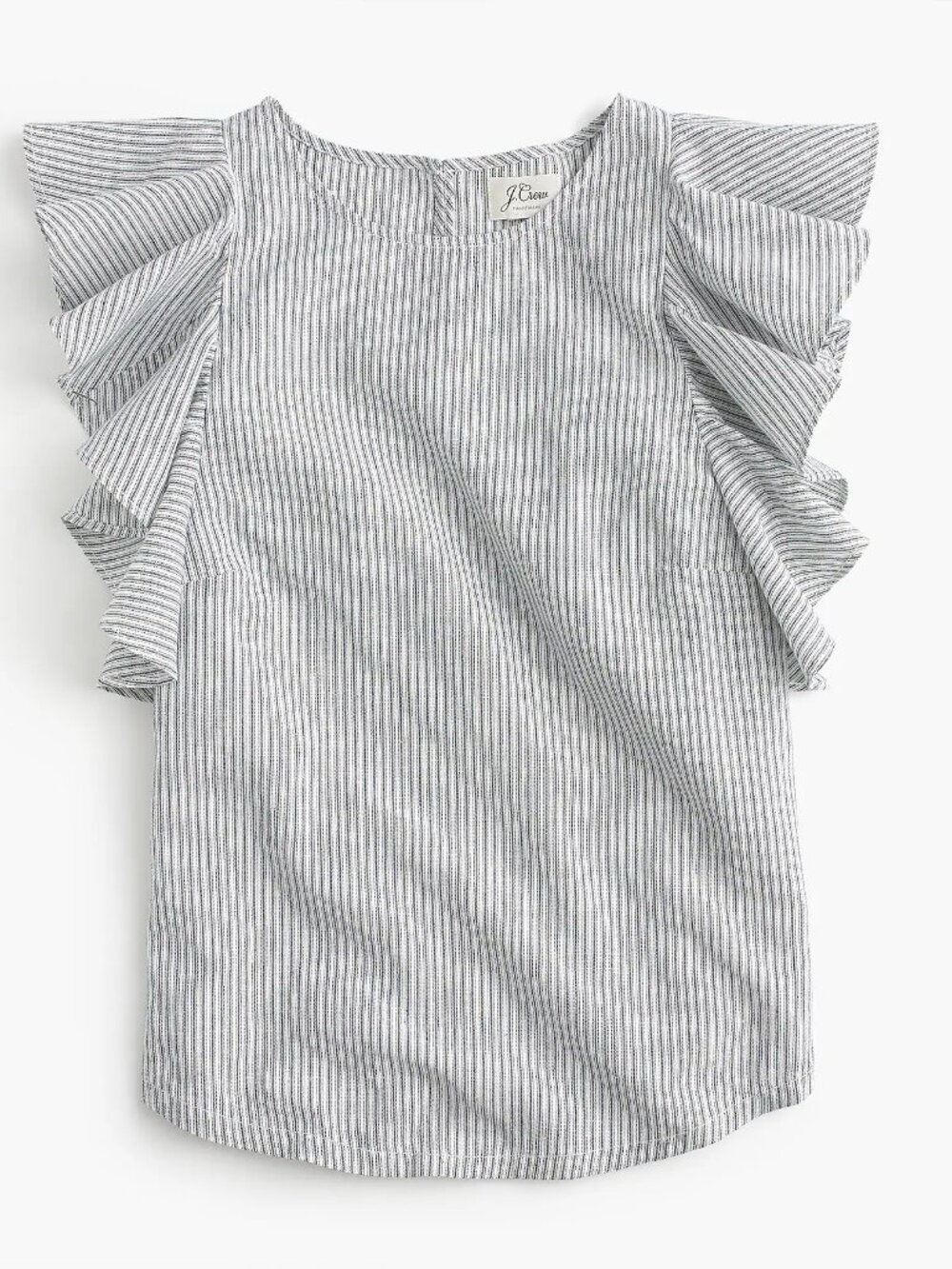 J.Crew Ruffle Striped Blouse Size 10